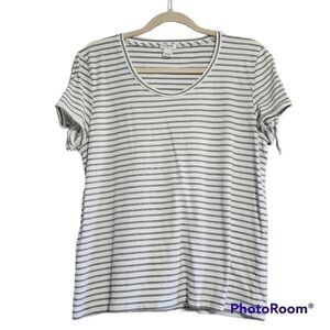 J.Crew factory white & black striped tee